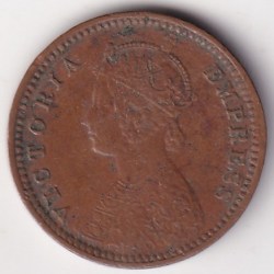 Alternative view of British India Victoria 1/12 Anna 1901 Coin