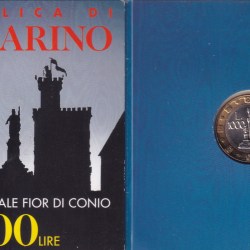 SAN MARINO 1000 LIRE 1997 RARE MINT PACKED COIN WITH BEAUTIFUL FOLDER