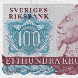 SWEDEN 100 KRONOR (GUSTAV II ADOLF 1611-1632 ) HIGH GREAT ALL MOST UNC BANK NOTE