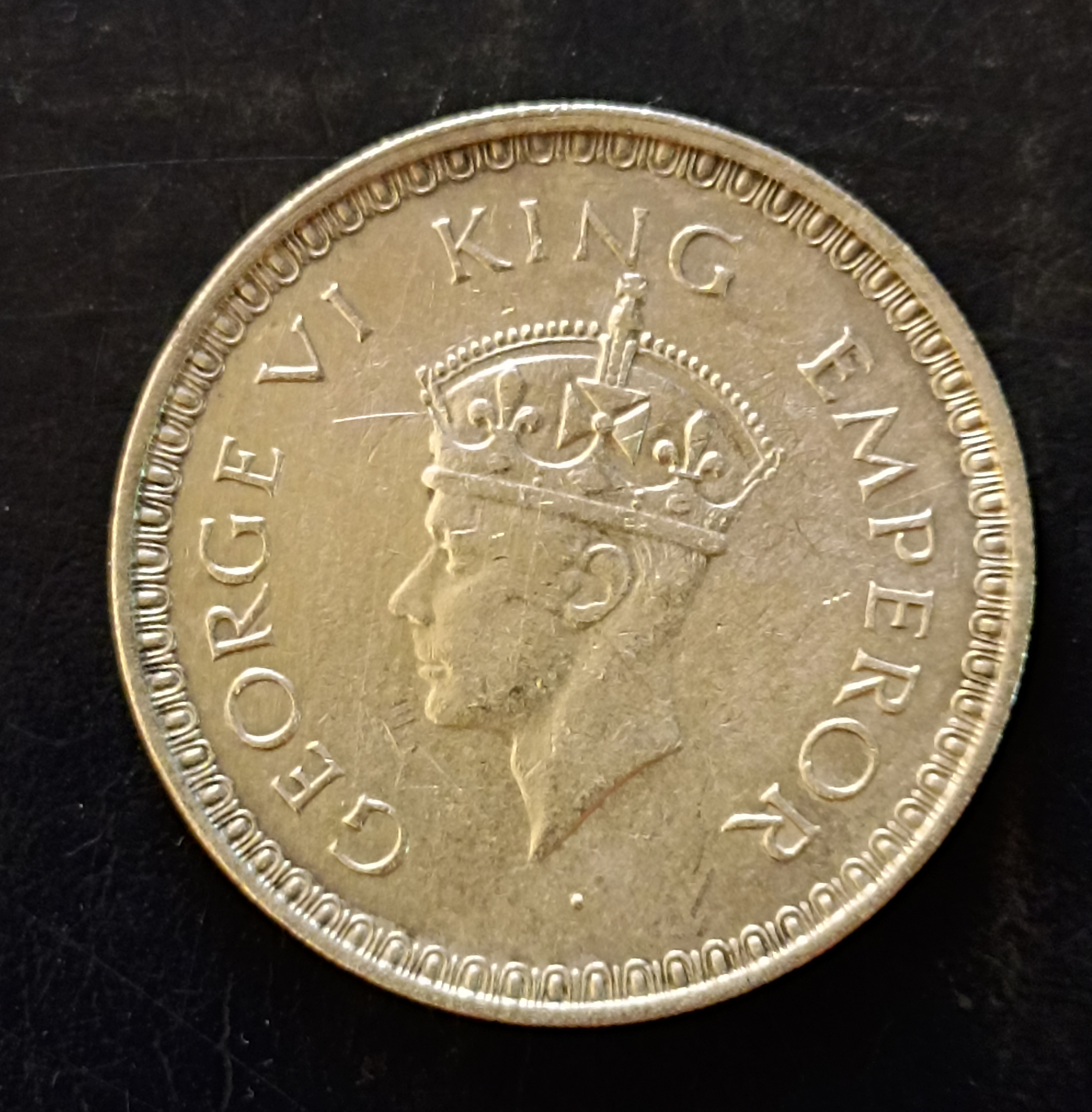 Silver British India King and emperor George vi Denominaton 1₹ Year 1843 Same and similar piece is available