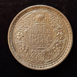 Alternative view of Silver British India King and emperor George vi Denominaton 1₹ Year 1843 Same and similar piece is available