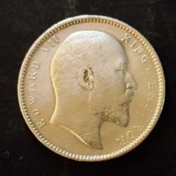 Alternative view of Silver British India King and emperor Edward VII Denominaton 1₹ Year 1908 Same and similar piece is available