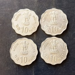 Alternative view of Republic India Denominaton 10 paise Metal aluminium Back side rural women advertisement Same and similar set are available