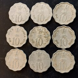 Republic India Denominaton 10 paise Metal aluminium Plant family food for all Same and similar set are available