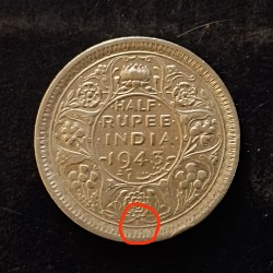 Silver British India King and emperor George vi Denominaton 1/2₹ Lahore mint same and similar piece available