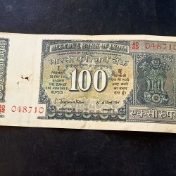 Reserve Bank of India Denominaton 100₹ Governor S Jagannath Same and similar note is available