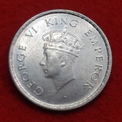 Alternative view of HALF RUPEE SILVER COIN GEORGE VI 1939 CALCUTTA MINT GEM UNC CONDITION
