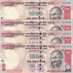 1000 Rupees Governor Raghuram Rajan (R Insert 2015) Rare Note
