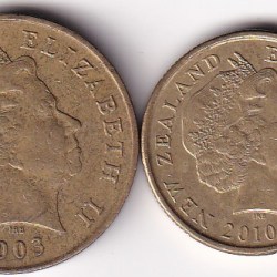 Alternative view of New Zealand (1 Dollar & 2 Dollar) Rare 2 Coin Set #I-66