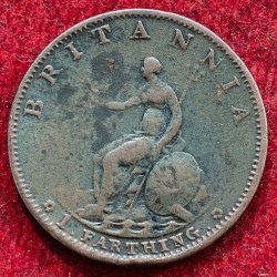 Alternative view of United Kingdom 1 Farthing 1799 - George III 3rd issue 1 Farthing (1⁄960) Weight 6.3 g Extermaly Rare coin # I 48