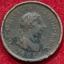 United Kingdom 1 Penny -(1⁄240 George III 4th Issue date1806 weight 18.9 gram big size Extermaly Rare coin # i 51