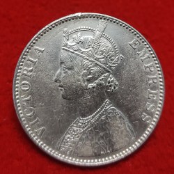 Alternative view of ONE RUPEE SILVER COIN VICTORIA EMPRESS 1898 BOMBAY MINT