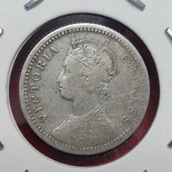 Alternative view of 1/4 RUPEE SILVER VICTORIA EMPRESS 1893 CALCUTTA MINT