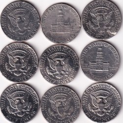 United States Of America 1/2 Dollar (9 Coin Lott) Rare Coin #I-76