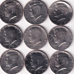 Alternative view of United States Of America 1/2 Dollar (9 Coin Lott) Rare Coin #I-76