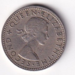 Alternative view of New Zealand 1 Shilling 1956 Elizabeth II 1st portrait Rare Coin #I-78