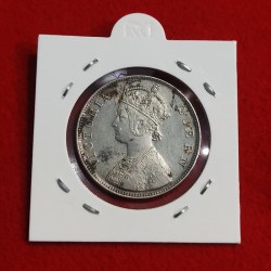 Alternative view of ONE RUPEE SILVER COIN VICTORIA QUEEN 1862