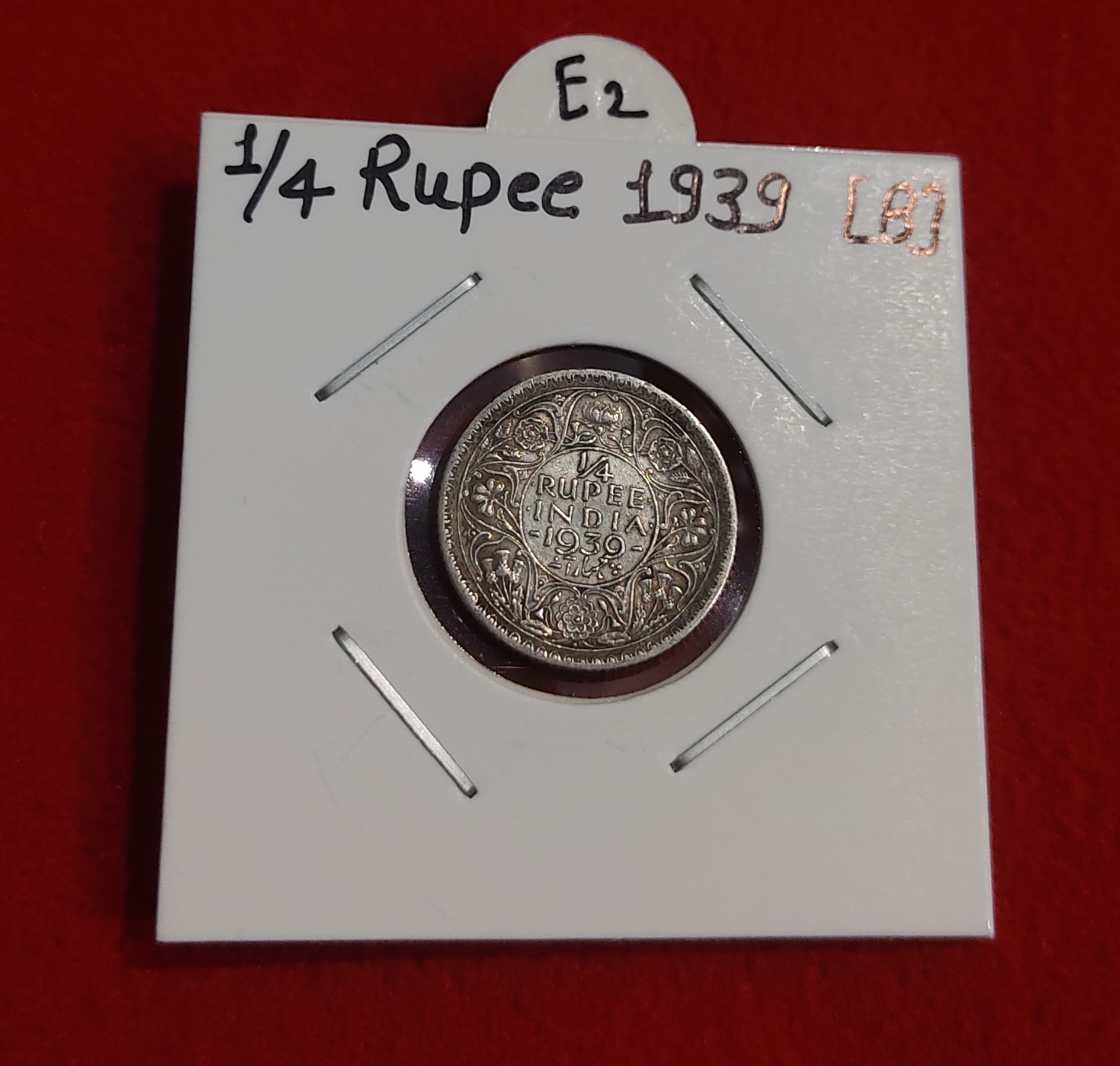 1/4 RUPEE SILVER COIN 1939 BOMBAY MINT