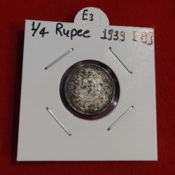 1/4 RUPEE SILVER COIN 1939 BOMBAY MINT