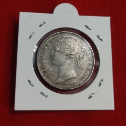 Alternative view of ONE RUPEE SILVER COIN VICTORIA QUEEN 1840