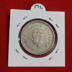 Alternative view of ONE RUPEE HALF SILVER COIN 1943 BOMBAY MINT
