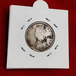 Alternative view of HALF RUPEE SILVER COIN VICTORIA EMPRESS YEAR 1887