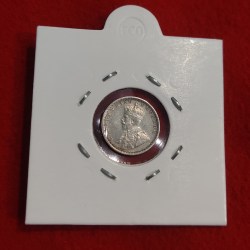 Alternative view of TWO ANNA SILVER COIN GEORGE V 1917 Calcutta mint