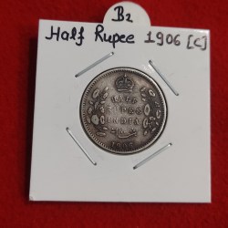 HALF RUPEE SILVER COIN EDWARD VII 1906 CALCUTTA MINT