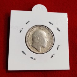 Alternative view of HALF RUPEE SILVER COIN EDWARD VII 1908 CALCUTTA MINT