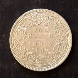 Silver British India Victoria empress 1880 Denominaton 1 ₹ Same and similar piece available