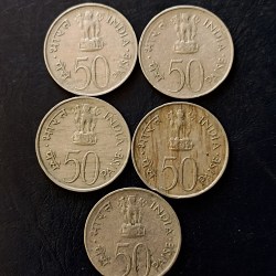 Alternative view of Republic India Denominaton. 50 paise Metal coper nickel Same and similar set are available