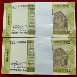 Alternative view of (000001 TO 000100) + (000701 TO 000800) FANCY NUMBER SERIEL PACKET 20 RUPEES 2025 GOVERNOR SANJAY MALHOTRA SAME PREFIX 2 PACKET