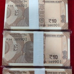 10 Ruppes seriel packet 2024 shasi Kant das buyer will receive rendamly one packet
