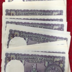 One ruppes big size unc mix governer mix year (55 pcs lott ) unc # 55
