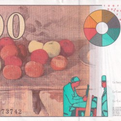 Alternative view of France 100 Cent Francs 1839-1906 Paul Cezanne UNC Bank Note