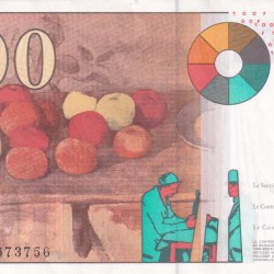 Alternative view of France 100 Cent Francs 1839-1906 Paul Cezanne UNC Bank Note