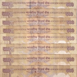 Alternative view of 500 Rupees Mix Governor (10 Pcs lott ) Note Lowest Price