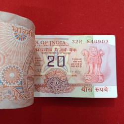 Alternative view of Twenty Rs Rare Chakra Full Bundle Governor RN Malhotra Gem Unc Choclate Condition 840901