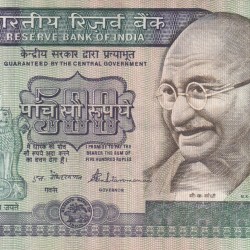 500 RUPEES FIRST ISSUE DANDHI MARCH GOVERNOR S. Venkitaramanan RARE NOTE