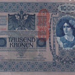 Austria (1902) One Thousand Kronen Big Size Bank Note