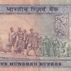 Alternative view of 500 RUPEES FIRST ISSUE DANDHI MARCH GOVERNOR S. Venkitaramanan RARE NOTE