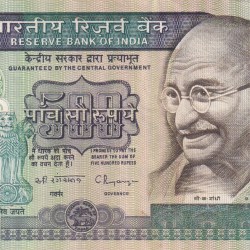 500 RUPEES FIRST ISSUE DANDHI MARCH GOVERNOR C.RANGARAJAN RARE NOTE
