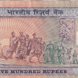 Alternative view of 500 RUPEES FIRST ISSUE DANDHI MARCH GOVERNOR C.RANGARAJAN RARE NOTE