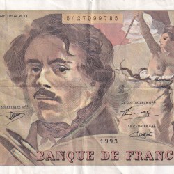 France 100 Francs (Eugene Delacroix) Bank Note