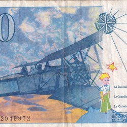 Alternative view of France 50 Francs (Antoine De Saint-Exupery) Bank Note