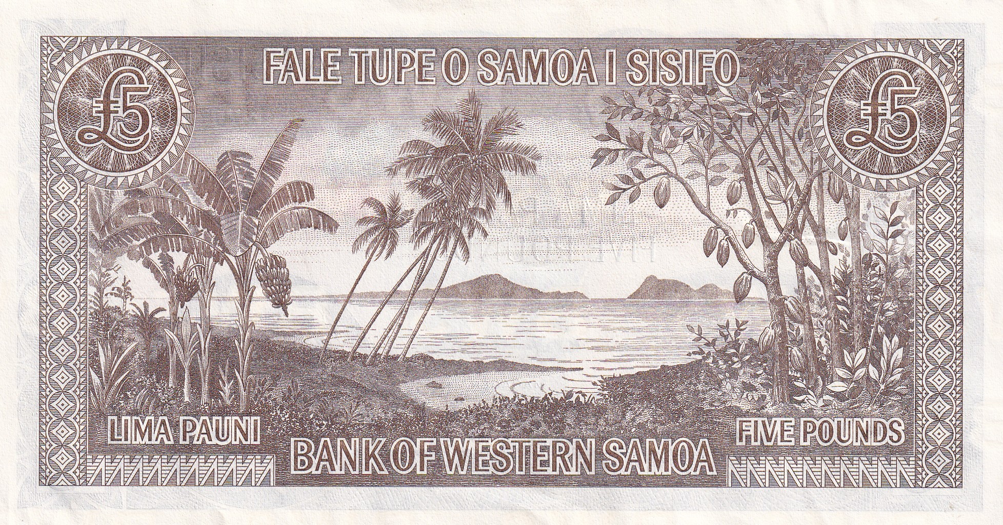 Samoa e Sisifo 5 Libras 2020 Unc Note - Image 2