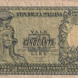 Italy 50 Lira 1951 Old Series Rare Note