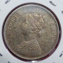 Alternative view of ONE RUPEE COIN VICTORIA EMPRESS 1877 BOMBAY MINT