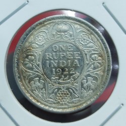 Alternative view of ONE RUPEE SILVER COIN GEORGE V 1922 BOMBAY MINT