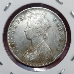 Alternative view of HALF RUPEE SILVER VICTORIA EMPRESS 1887 CALCUTTA MINT